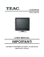 Teac LCD2033A User Manual preview