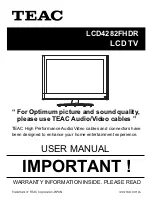 Preview for 1 page of Teac LCD4282FHDR User Manual