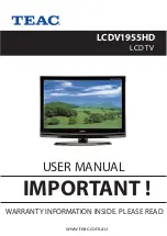 Preview for 1 page of Teac LCDV1955HD User Manual