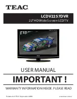 Teac LCDV1957DVR User Manual предпросмотр