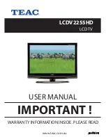 Teac LCDV2255HD User Manual preview