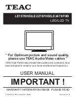 Teac LE1978HD User Manual preview