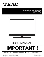 Teac LE23A84HD User Manual preview