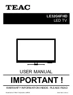 Teac LE32G6FHD User Manual preview