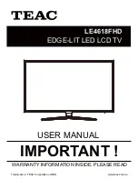 Preview for 1 page of Teac LE4618FHD User Manual