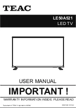 Preview for 1 page of Teac LE50A521 User Manual