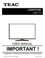 Teac LE5851FH3D User Manual preview