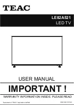 Preview for 1 page of Teac LE82A521 User Manual