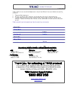 Preview for 2 page of Teac LEBD32D10FHDR User Manual