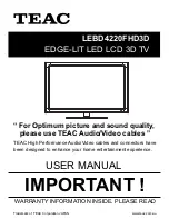 Предварительный просмотр 1 страницы Teac LEBD4220FHD3D User Manual