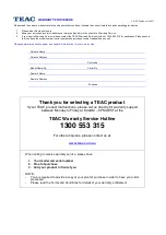 Preview for 3 page of Teac LEV19A119 User Manual