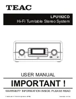 Teac LPU192CD User Manual preview