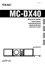 Teac MC-DX40 Owner'S Manual preview