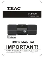 Preview for 1 page of Teac MCD62iP User Manual