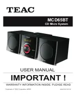 Teac MCD65BT User Manual preview