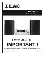 Предварительный просмотр 1 страницы Teac MCDV66BT User Manual