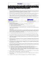 Preview for 4 page of Teac MCDV66BT User Manual