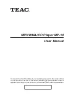 Preview for 1 page of Teac MP-10 User Manual