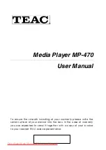 Preview for 1 page of Teac MP-470 User Manual