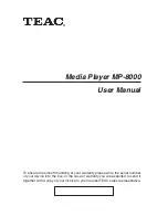 Teac MP-8000 User Manual preview