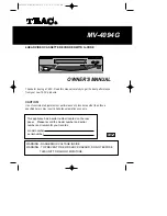 Teac MV-4094G Owner'S Manual preview