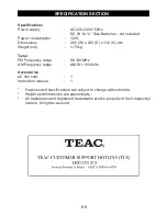 Предварительный просмотр 12 страницы Teac PCD195 User Manual