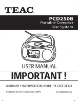 Предварительный просмотр 1 страницы Teac PCD250B User Manual