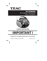 Teac PCD806 User Manual preview