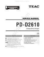 Preview for 1 page of Teac PD-D2610 Service Manual