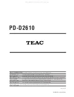 Preview for 13 page of Teac PD-D2610 Service Manual