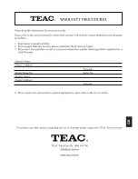 Preview for 3 page of Teac PL-D1800 Owner'S Manual