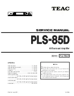 Teac PLS-85D Service Manual preview