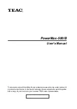 Preview for 1 page of Teac PowerMax-500/B User Manual