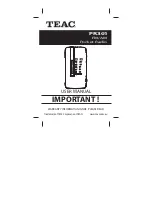 Teac PR301 User Manual preview