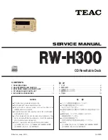 Предварительный просмотр 1 страницы Teac RW-H300 Service Manual