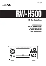 Preview for 1 page of Teac RW-H500 Owner'S Manual