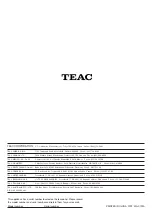 Preview for 36 page of Teac SL-A100 Owner'S Manual