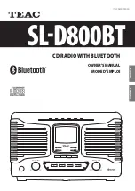 Teac SL-D800BT Owner'S Manual preview