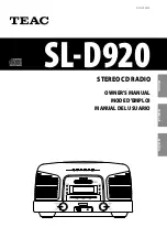 Teac SL-D920 Owner'S Manual preview