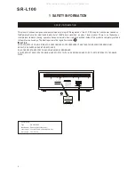 Preview for 2 page of Teac SR-L100 Service Manual