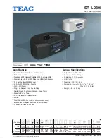 Teac SR-L280i Specification Sheet preview