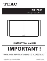 Teac SR150iP Instruction Manual предпросмотр