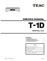 Предварительный просмотр 1 страницы Teac T-1D Service Manual