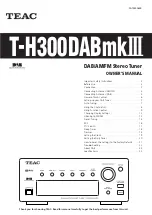 Предварительный просмотр 1 страницы Teac T-H300DABmkIII Owner'S Manual