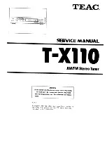 Preview for 1 page of Teac T-X110 Service Manual