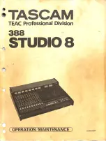 Preview for 1 page of Teac TASCAM 388 STUDIO 8 Operation & Maintenance Manual