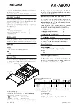 Teac TASCAM AK-A9010 Quick Start Manual preview