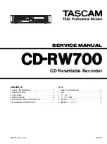 Teac Tascam CD-RW700 Service Manual preview