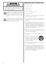 Preview for 2 page of Teac TD-X250i Owner'S Manual