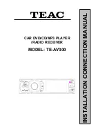 Preview for 1 page of Teac TE-AV300 Installation & Connection Manual